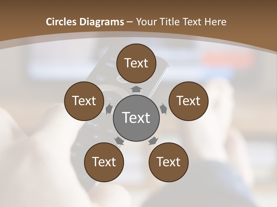 A Person Holding A Remote Control In Front Of A Television PowerPoint Template