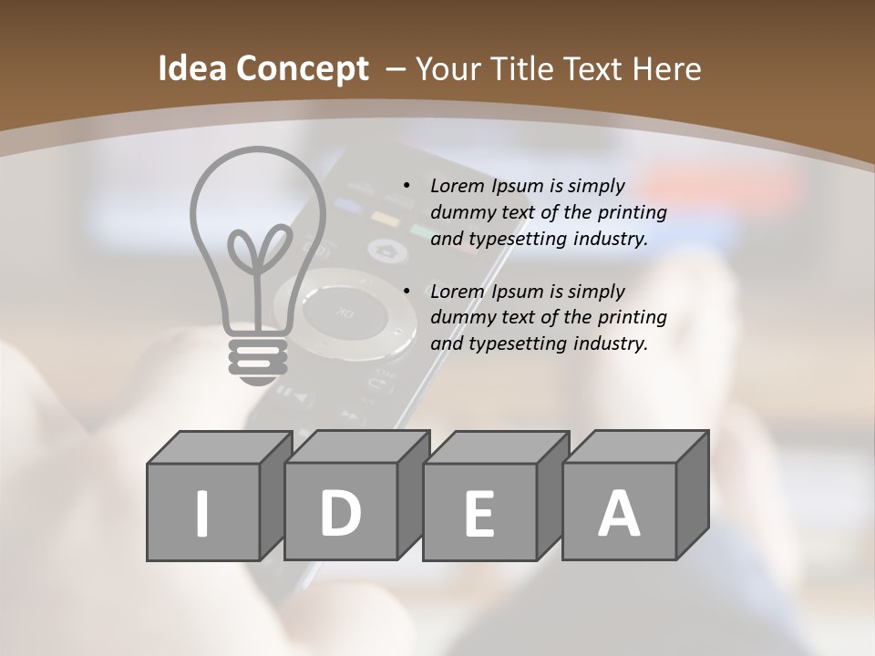 A Person Holding A Remote Control In Front Of A Television PowerPoint Template