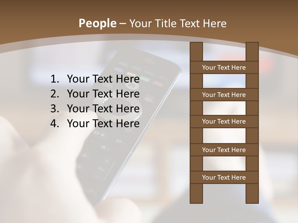 A Person Holding A Remote Control In Front Of A Television PowerPoint Template