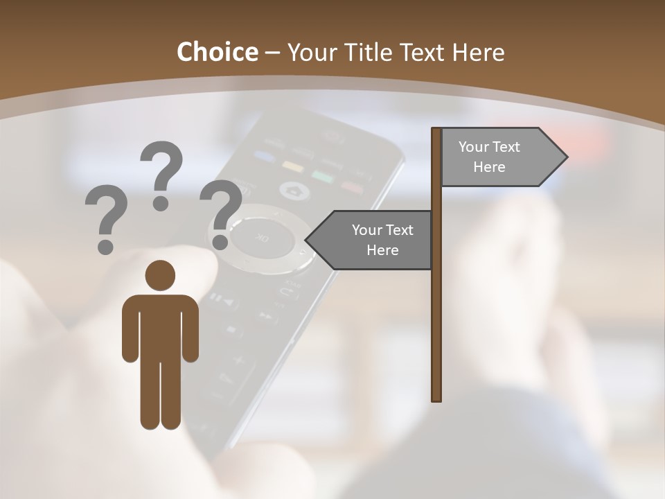 A Person Holding A Remote Control In Front Of A Television PowerPoint Template
