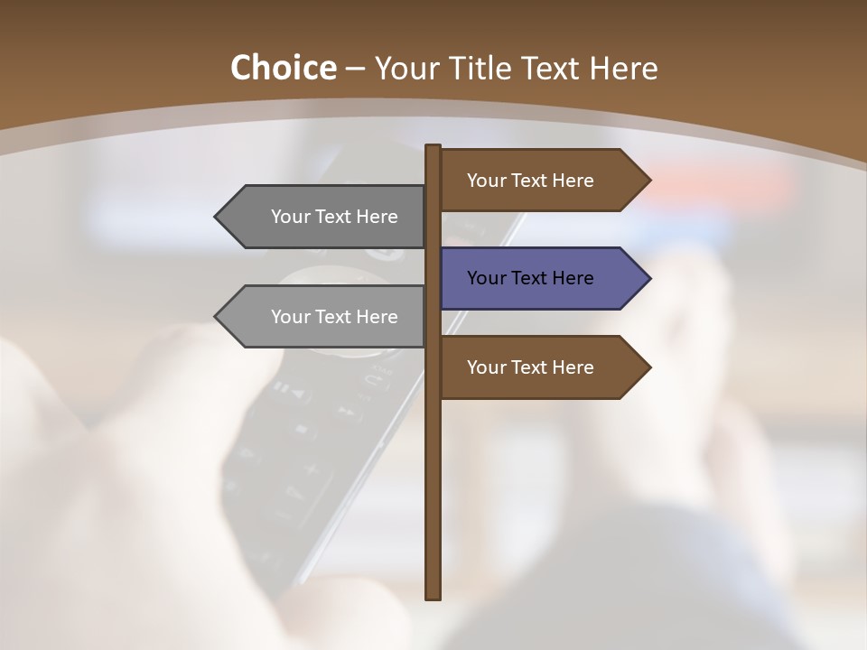 A Person Holding A Remote Control In Front Of A Television PowerPoint Template