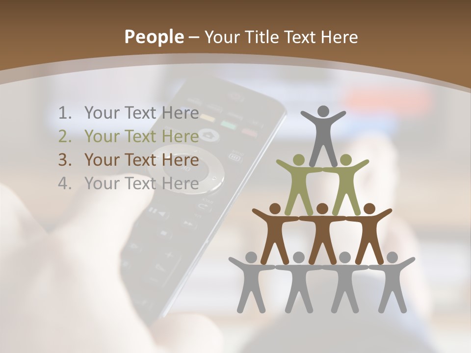 A Person Holding A Remote Control In Front Of A Television PowerPoint Template