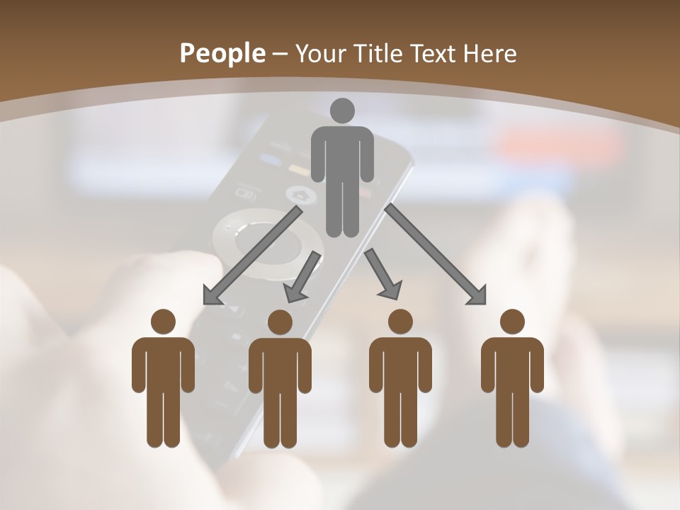 A Person Holding A Remote Control In Front Of A Television PowerPoint Template