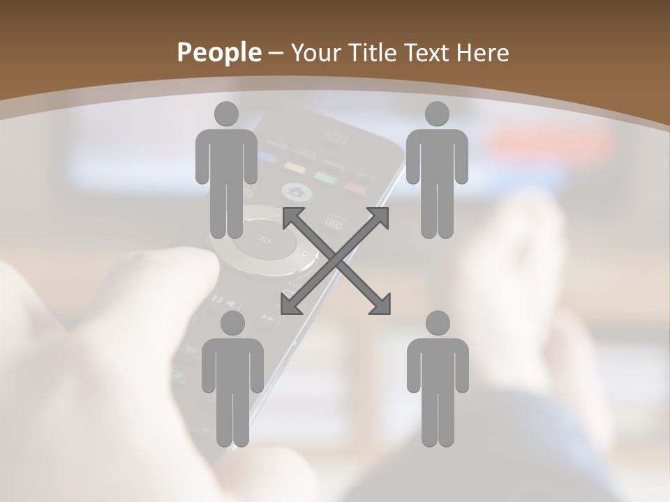 A Person Holding A Remote Control In Front Of A Television PowerPoint Template