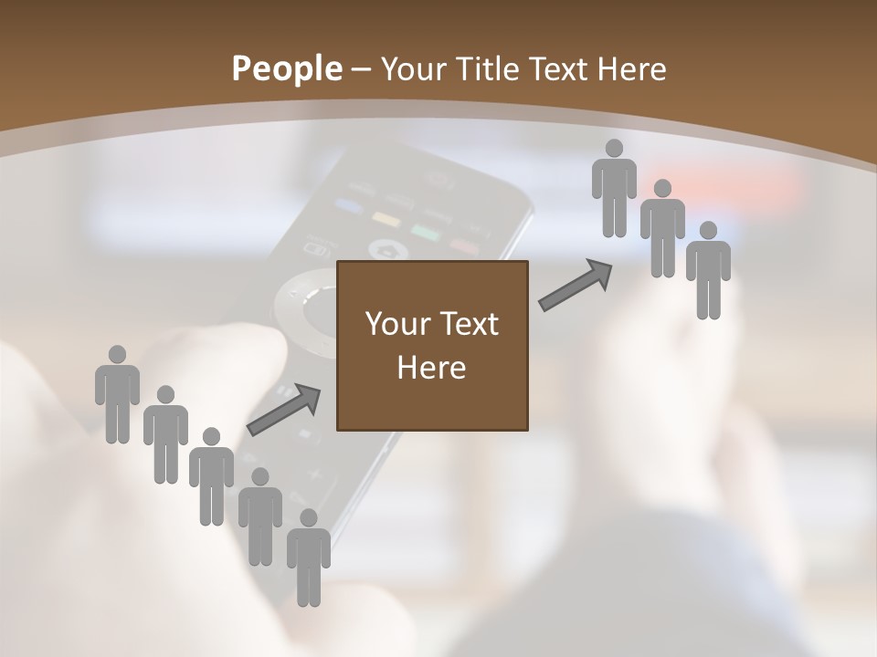 A Person Holding A Remote Control In Front Of A Television PowerPoint Template