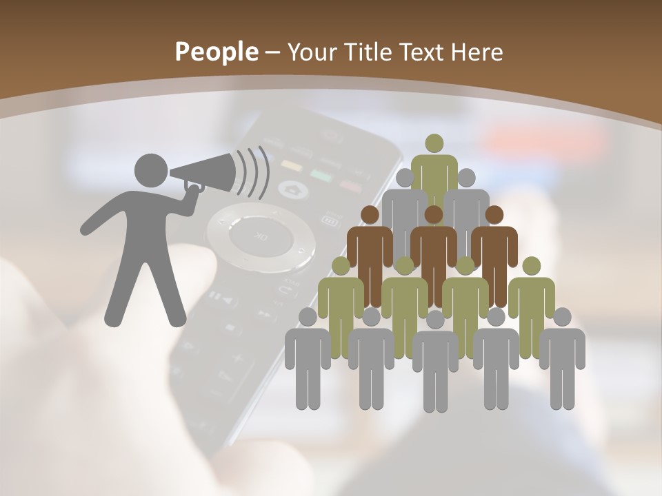 A Person Holding A Remote Control In Front Of A Television PowerPoint Template