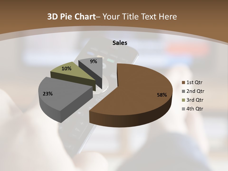 A Person Holding A Remote Control In Front Of A Television PowerPoint Template