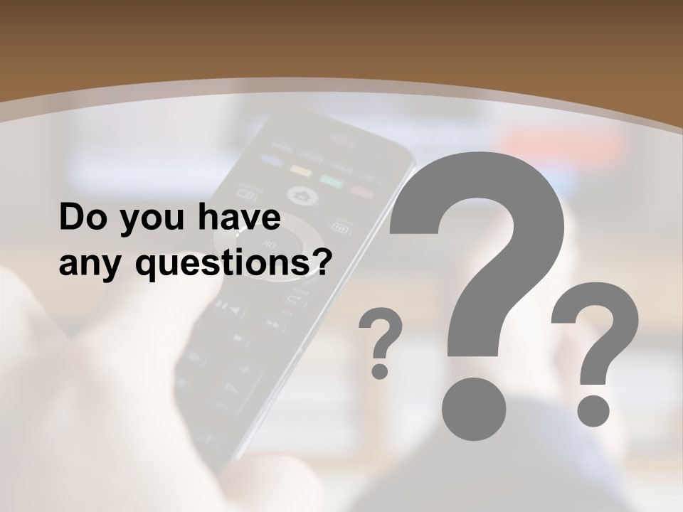 A Person Holding A Remote Control In Front Of A Television PowerPoint Template