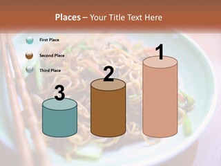 A Plate Of Noodles With Chopsticks On A Table PowerPoint Template