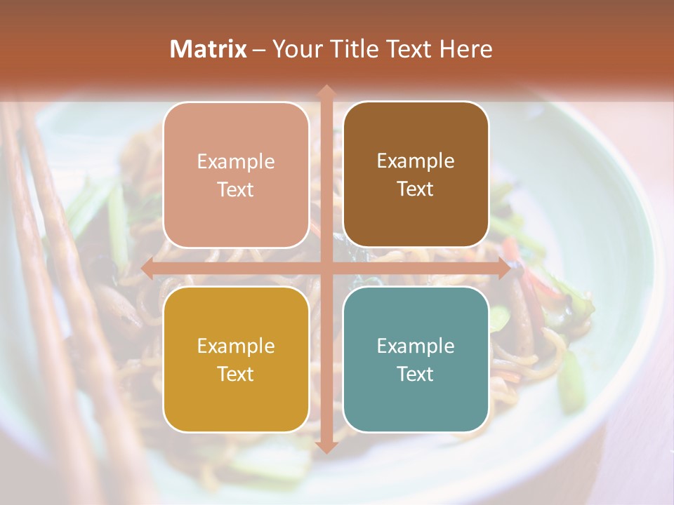 A Plate Of Noodles With Chopsticks On A Table PowerPoint Template