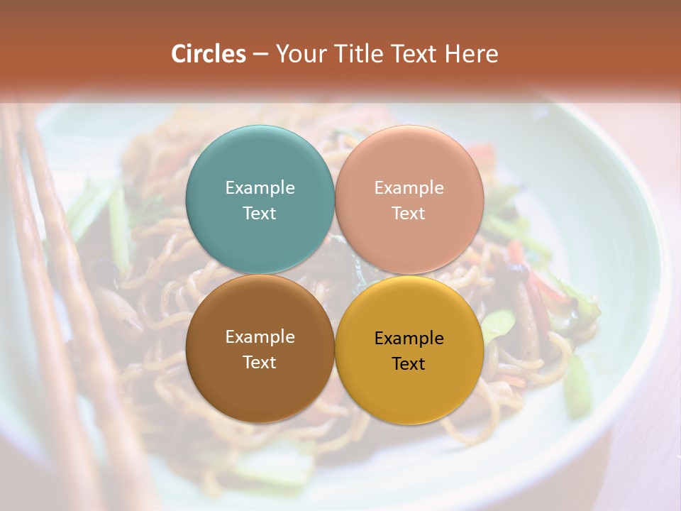 A Plate Of Noodles With Chopsticks On A Table PowerPoint Template