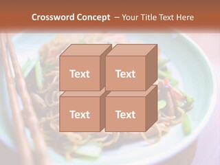 A Plate Of Noodles With Chopsticks On A Table PowerPoint Template