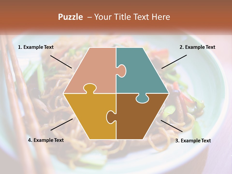 A Plate Of Noodles With Chopsticks On A Table PowerPoint Template