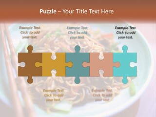 A Plate Of Noodles With Chopsticks On A Table PowerPoint Template