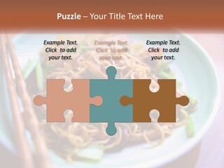 A Plate Of Noodles With Chopsticks On A Table PowerPoint Template