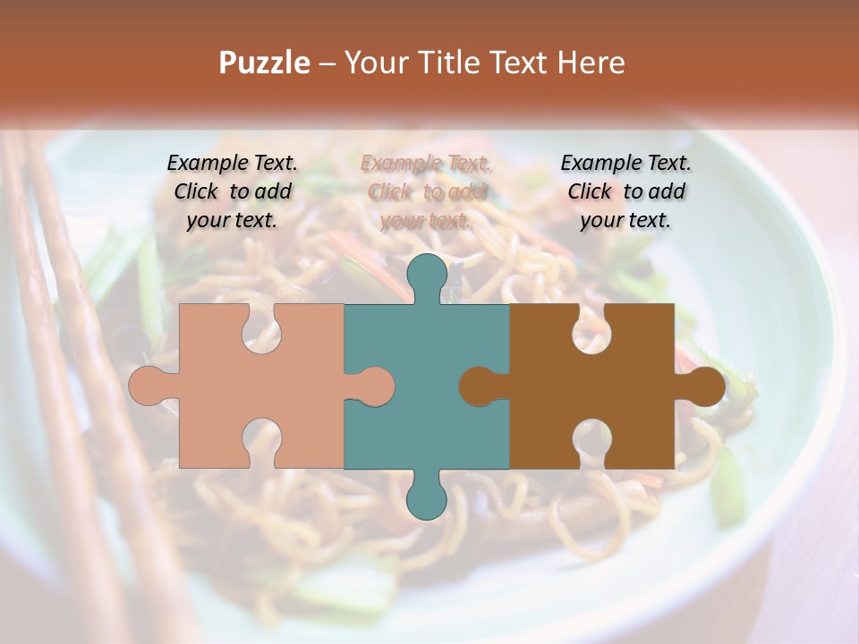 A Plate Of Noodles With Chopsticks On A Table PowerPoint Template