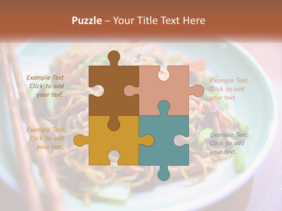 A Plate Of Noodles With Chopsticks On A Table PowerPoint Template