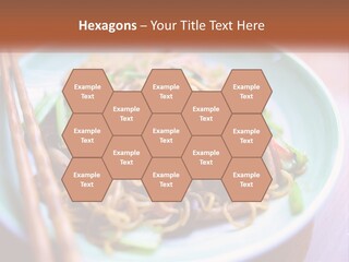 A Plate Of Noodles With Chopsticks On A Table PowerPoint Template