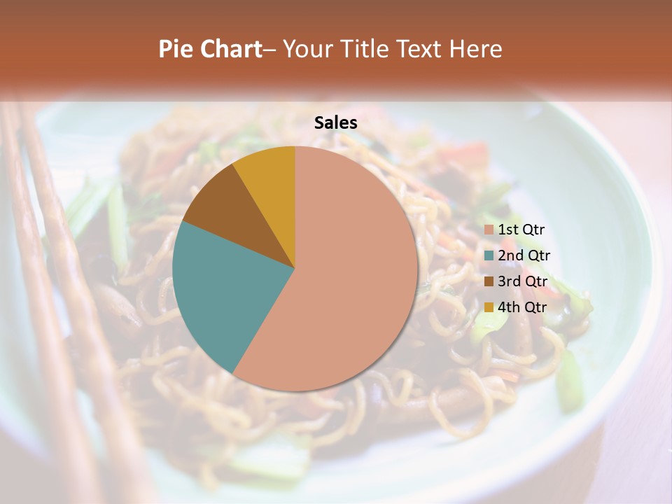 A Plate Of Noodles With Chopsticks On A Table PowerPoint Template