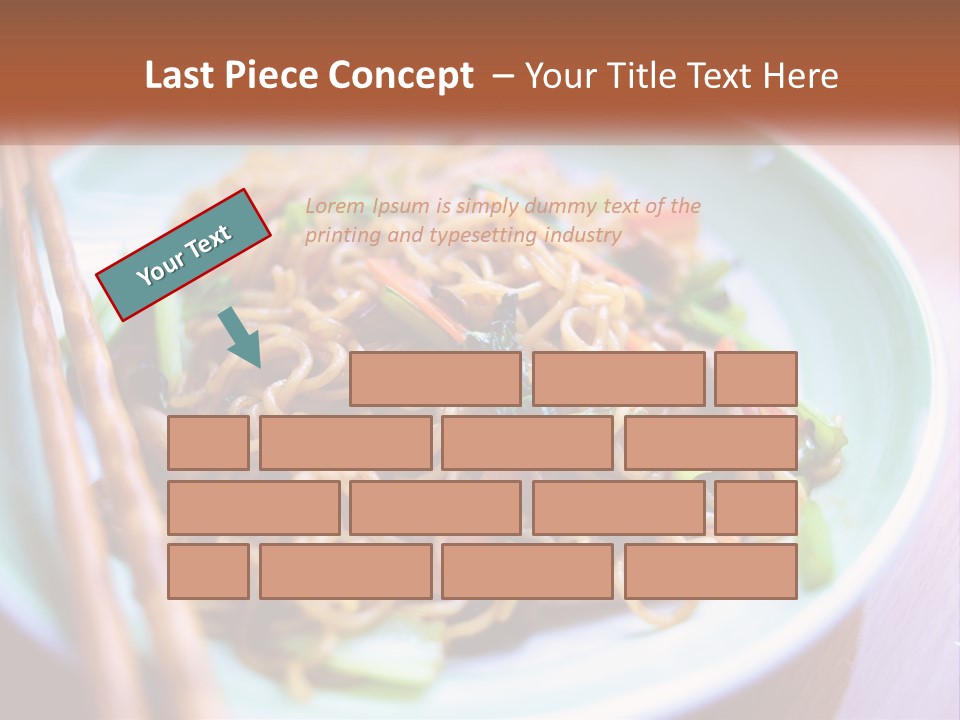 A Plate Of Noodles With Chopsticks On A Table PowerPoint Template