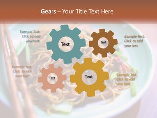 A Plate Of Noodles With Chopsticks On A Table PowerPoint Template