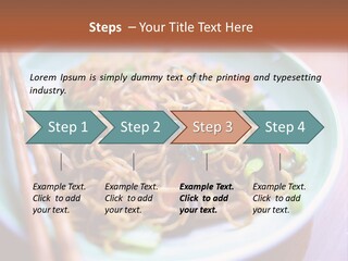 A Plate Of Noodles With Chopsticks On A Table PowerPoint Template