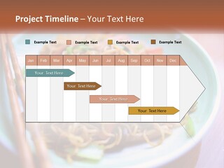 A Plate Of Noodles With Chopsticks On A Table PowerPoint Template