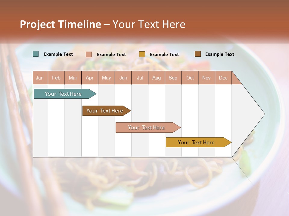 A Plate Of Noodles With Chopsticks On A Table PowerPoint Template