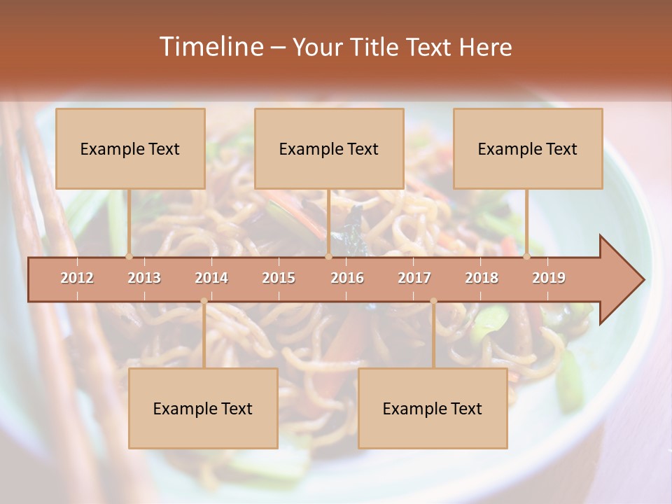A Plate Of Noodles With Chopsticks On A Table PowerPoint Template