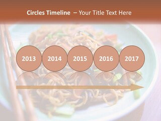 A Plate Of Noodles With Chopsticks On A Table PowerPoint Template