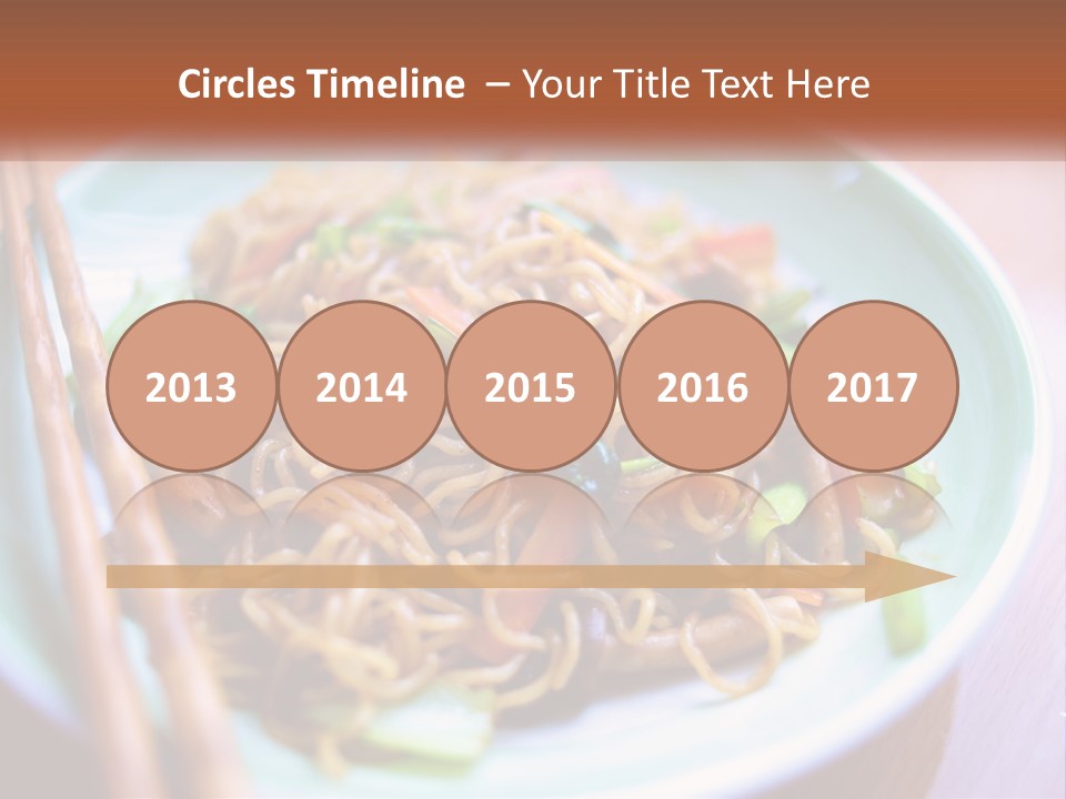 A Plate Of Noodles With Chopsticks On A Table PowerPoint Template