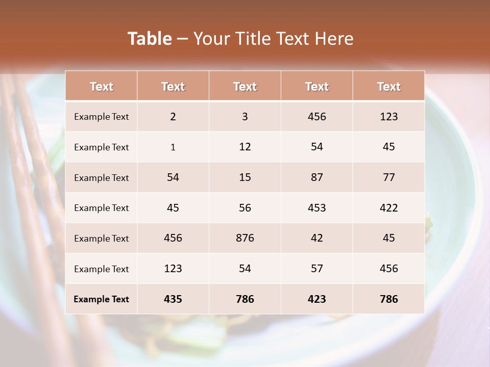 A Plate Of Noodles With Chopsticks On A Table PowerPoint Template