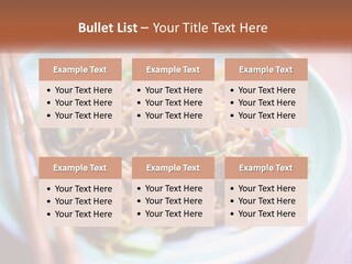 A Plate Of Noodles With Chopsticks On A Table PowerPoint Template