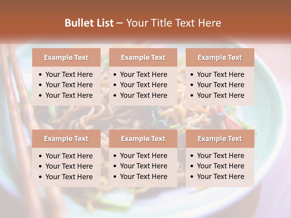 A Plate Of Noodles With Chopsticks On A Table PowerPoint Template