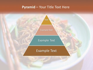 A Plate Of Noodles With Chopsticks On A Table PowerPoint Template