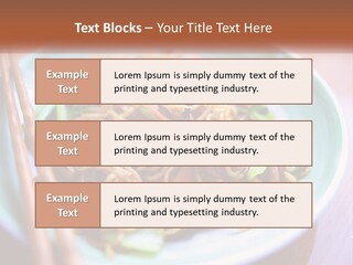 A Plate Of Noodles With Chopsticks On A Table PowerPoint Template