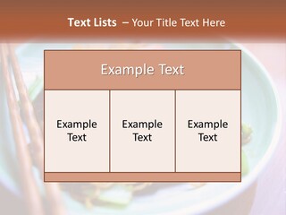 A Plate Of Noodles With Chopsticks On A Table PowerPoint Template