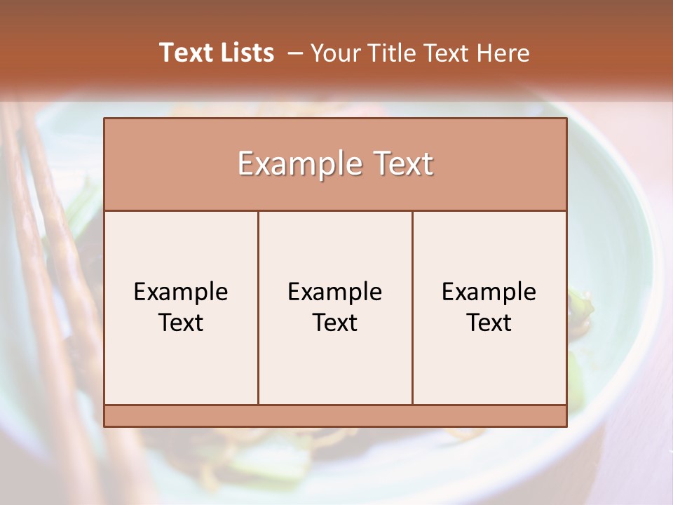 A Plate Of Noodles With Chopsticks On A Table PowerPoint Template