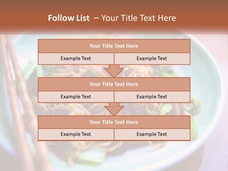 A Plate Of Noodles With Chopsticks On A Table PowerPoint Template