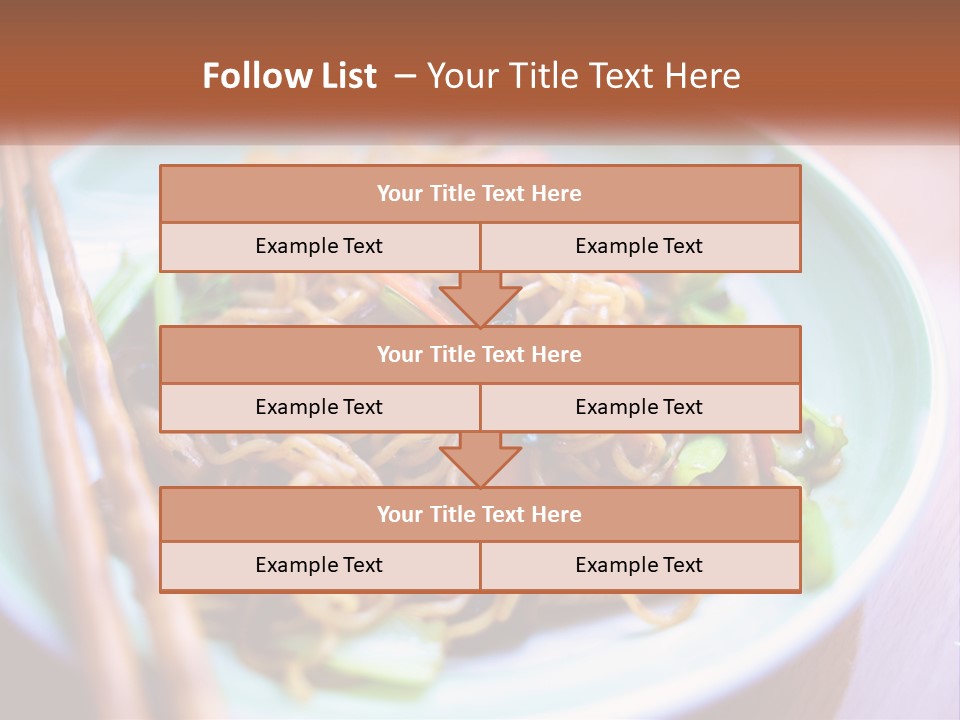 A Plate Of Noodles With Chopsticks On A Table PowerPoint Template