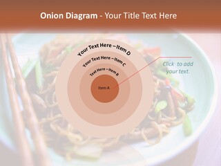 A Plate Of Noodles With Chopsticks On A Table PowerPoint Template