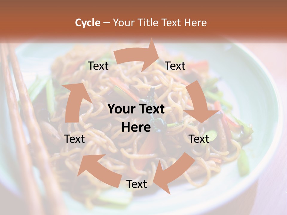 A Plate Of Noodles With Chopsticks On A Table PowerPoint Template