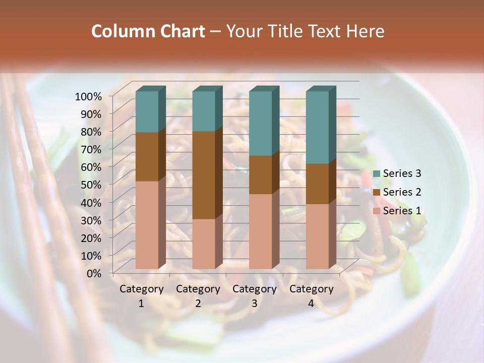 A Plate Of Noodles With Chopsticks On A Table PowerPoint Template