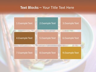 A Plate Of Noodles With Chopsticks On A Table PowerPoint Template