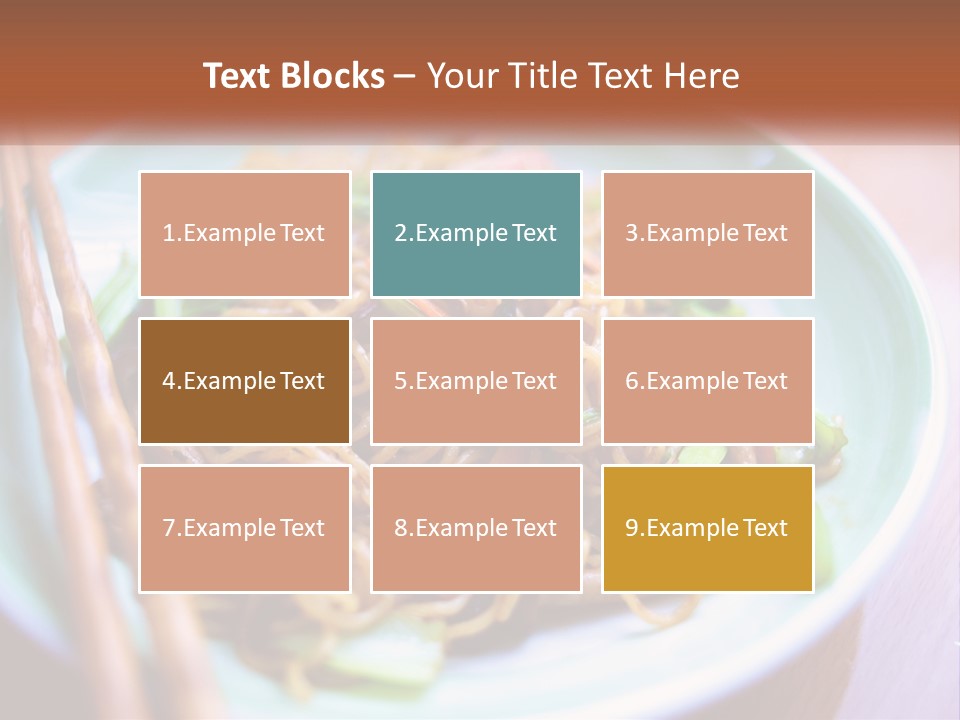 A Plate Of Noodles With Chopsticks On A Table PowerPoint Template