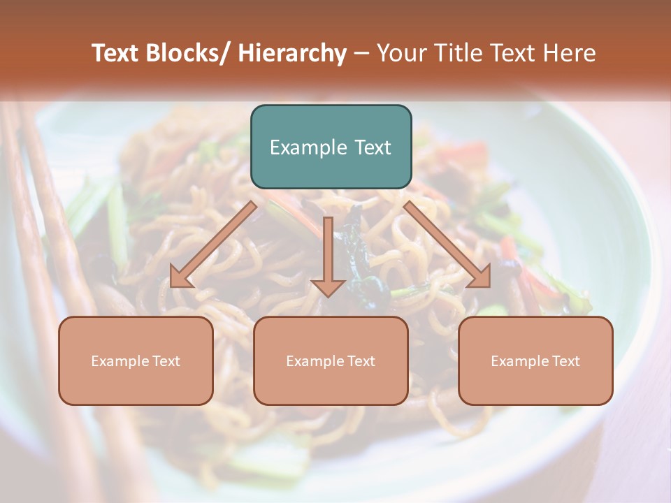 A Plate Of Noodles With Chopsticks On A Table PowerPoint Template