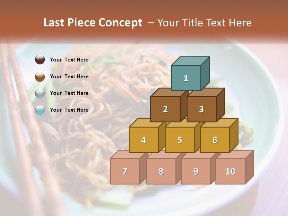 A Plate Of Noodles With Chopsticks On A Table PowerPoint Template