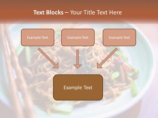 A Plate Of Noodles With Chopsticks On A Table PowerPoint Template