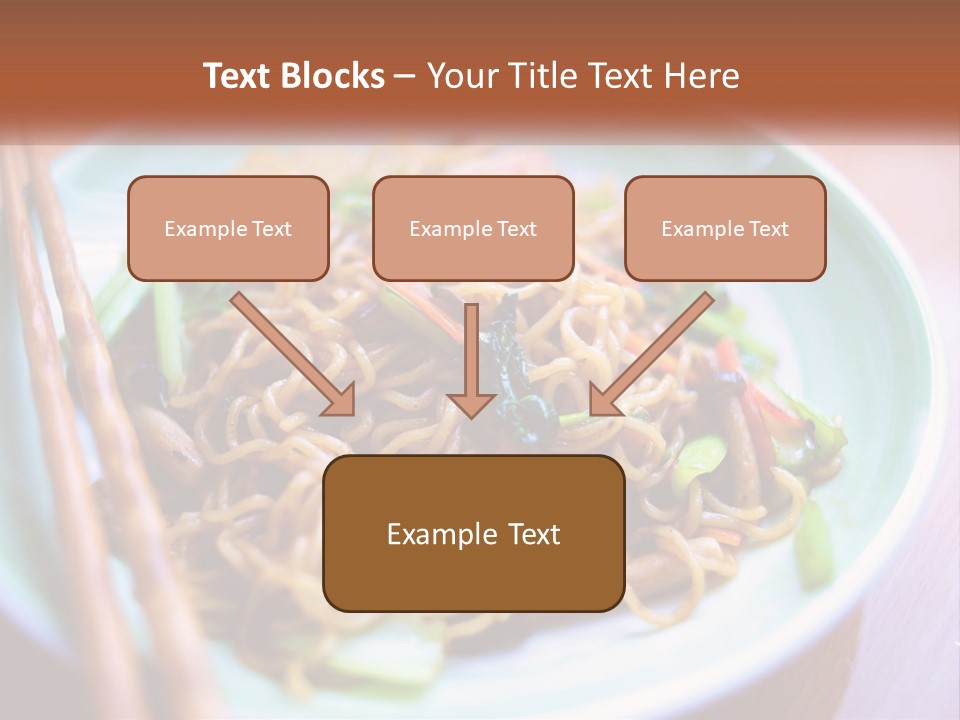 A Plate Of Noodles With Chopsticks On A Table PowerPoint Template