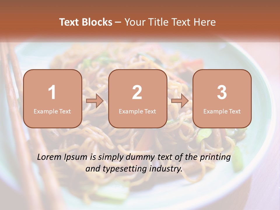 A Plate Of Noodles With Chopsticks On A Table PowerPoint Template